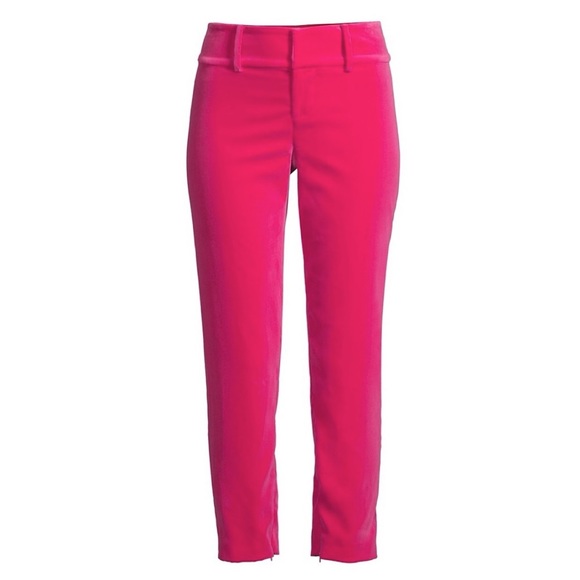 Alice & Olivia Stacey Velvet Slim Ankle Pants - Picture 3 of 16